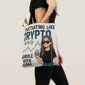 Fluctuerend als crypto - Grappig Mood Swing Girl Tote Bag (Dichtbij)