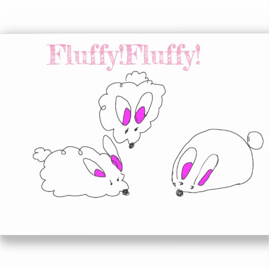Fluddy rabbits sticker (Voorkant)