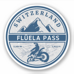 Flüela Pas zwitserse-alpen motorfietstocht Sticker