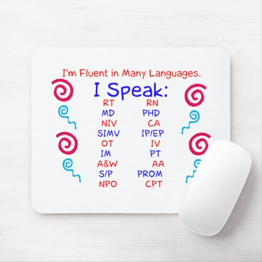 Fluent in afkortingen muismat (Met muis)