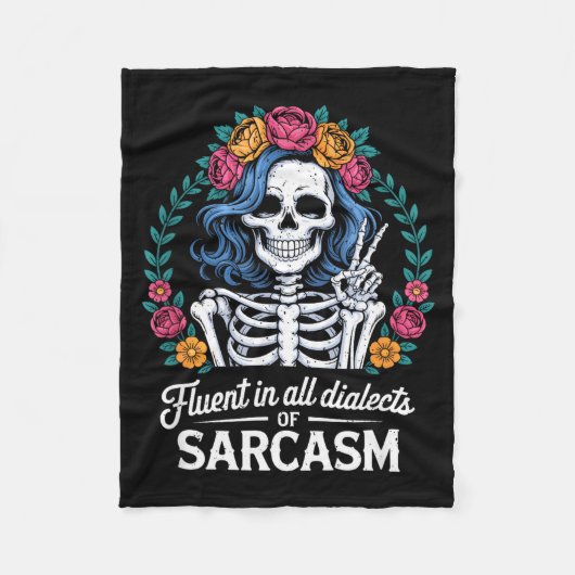 Fluent In All Dialects Of Sarcasm Funny Quote Adul Fleece Deken (Voorkant)