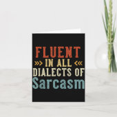 Fluent In All Dialects Of Sarcasm Retro Style  Kaart (Voorkant)