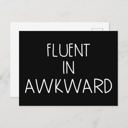 Fluent in Awkwkward Funny Introvert Briefkaart (Voorkant / Achterkant)