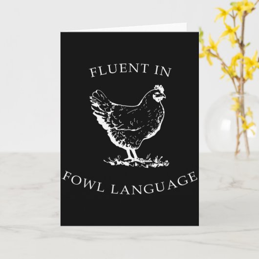 Fluent In Fowl Language Funny Chicken Lovers Fathe Kaart (Gele Bloem)