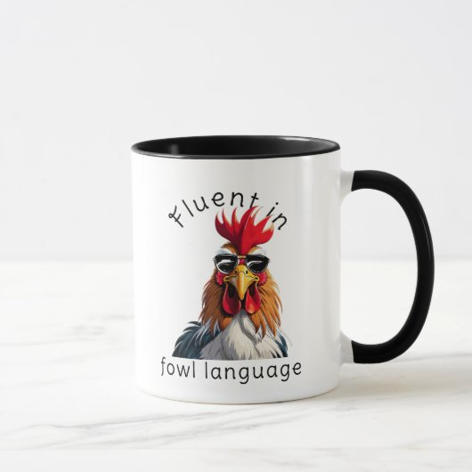 Fluent In Fowl Language Rooster Mug - Punny Gift Mok (Rechts)