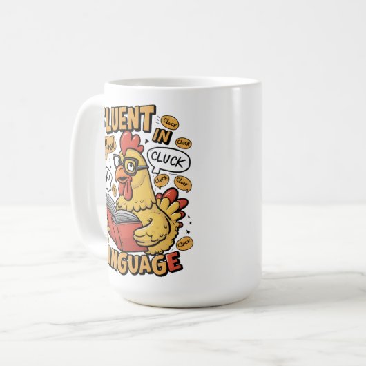 Fluent in Fowl Taal Kippen Gids Koffiemok (Voorkant links)