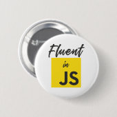 Fluent in Javascript Programming Language Ronde Button 5,7 Cm (Voorkant /achterkant)