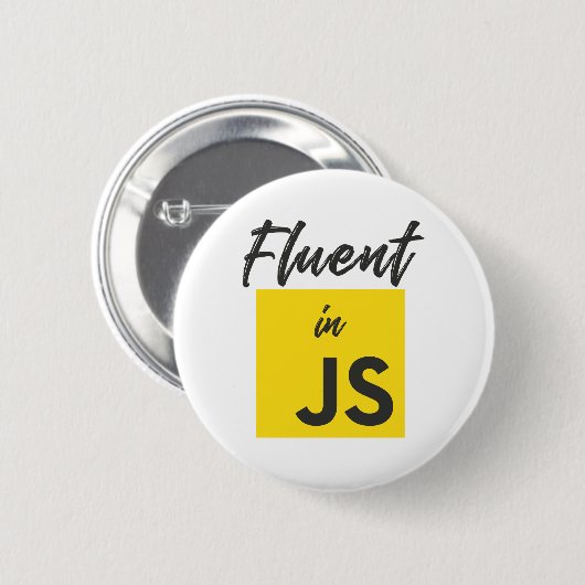 Fluent in Javascript Programming Language Ronde Button 5,7 Cm (Voorkant /achterkant)