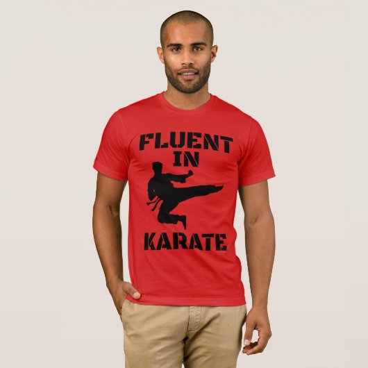 Fluent in Karate Grappig Karate T-Shirt (Voorkant volledig)