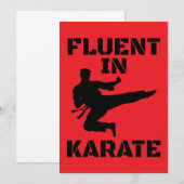 Fluent in Karate Grappig Karate T-Shirt Kaart (Voorkant / Achterkant)