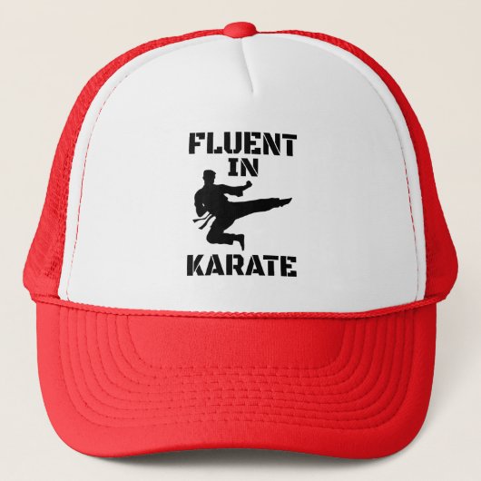 Fluent in Karate Grappig Karate T-Shirt Trucker Pet (Voorkant)
