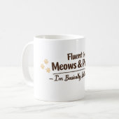 Fluent in Meows & Purrs Funny Cat Lover Gift Koffiemok (Voorkant links)