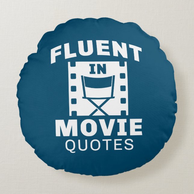 Fluent in Movie Quottes Rond Kussen (Voorkant)