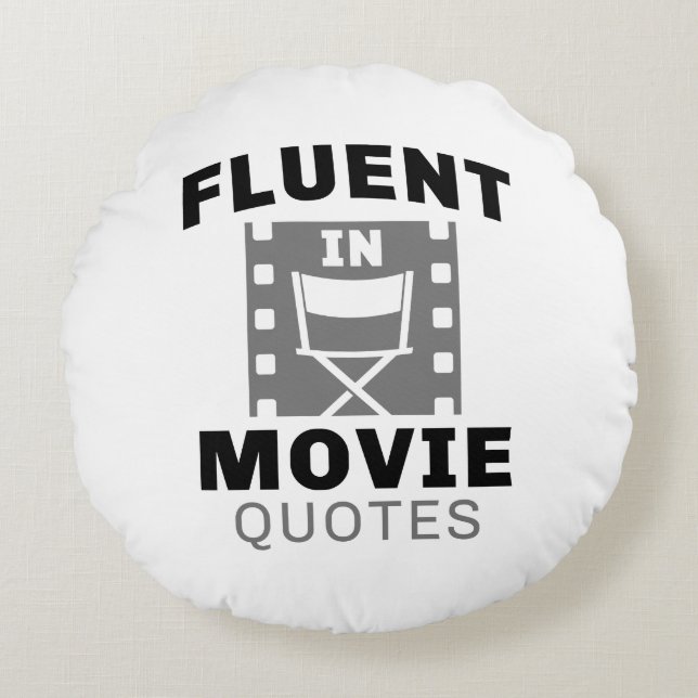 Fluent in Movie Quottes Rond Kussen (Voorkant)