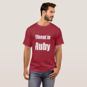 Fluent in Ruby - donkerrood programmeur shirt (Voorkant volledig)
