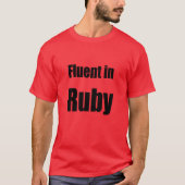 Fluent in Ruby - rode programmeur shirt (Voorkant)