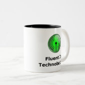 Fluent in Technobabble Tweekleurige Koffiemok (Voorkant rechts)