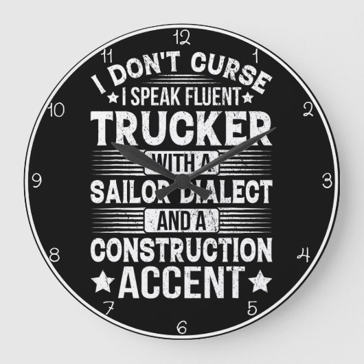 Fluent Trucker dialect humoristisch Grote Klok (Voorkant)