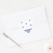 Fluer de Lis Blue Swirl-ontwerp Hart Sticker (Envelop)