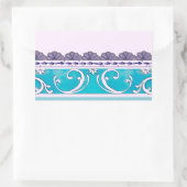 Fluer de Lis Blue Swirl-ontwerp Rechthoekige Sticker (Tas)