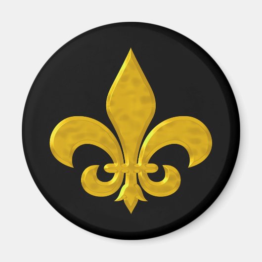 Fluer De Lis Hammered Gold Magneet (Voorkant)