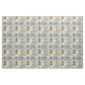 Fluer de Lis | Soft Blue en Gold Stof (Fat Quarter)