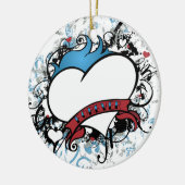Fluer Forever Heart Kerstornamanet Keramisch Ornament (Links)