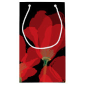 Fluers de Pavot Rouge sur Noir Klein Cadeauzakje (Achterkant)