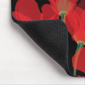 Fluers de Pavot Rouge sur Noir Muismat (Hoek)