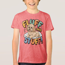 Fluff and Stuff Schattigee Goldendoodle Cartoon Tri-Blend Shirt