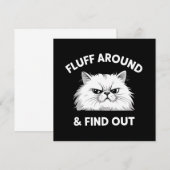 Fluff Around Funny Sarcastic Cat Lady Quote Humor  Kaart (Voorkant / Achterkant)