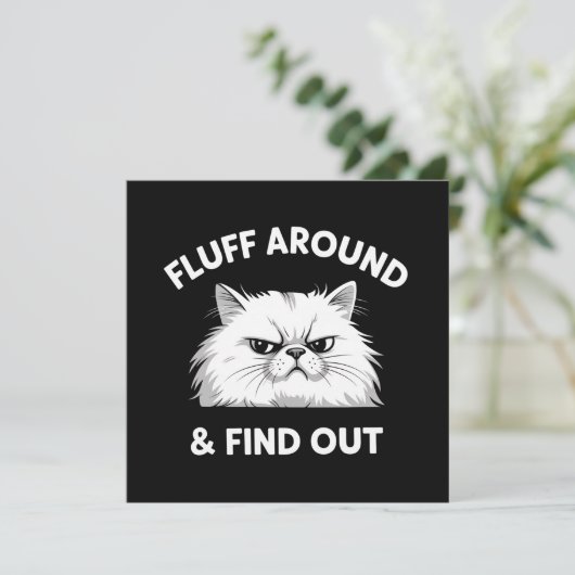 Fluff Around Funny Sarcastic Cat Lady Quote Humor  Kaart (Staand voorkant)