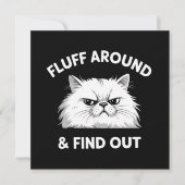 Fluff Around Funny Sarcastic Cat Lady Quote Humor  Kaart (Voorkant)