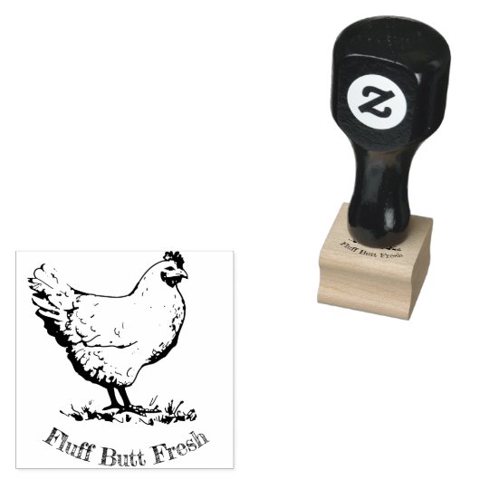 "Fluff Butt Fresh" Mini Kippenei stempel (Gestempeld)