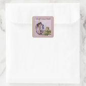 Fluff & Clean Stall vierkante sticker (Tas)