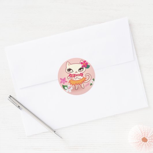 Fluff Hula Cat Sticker (Envelop)