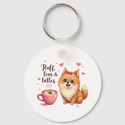 Fluff, Love & Lattes Sleutelhanger (Voorkant)