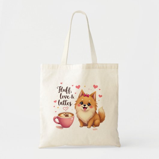 Fluff, Love & Lattes Tote Bag (Voorkant)