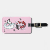 Fluff Mermaid Bagagelabel in Roze (Voorkant horizontaal)