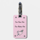 Fluff Mermaid Bagagelabel in Roze (Achterkant verticaal)