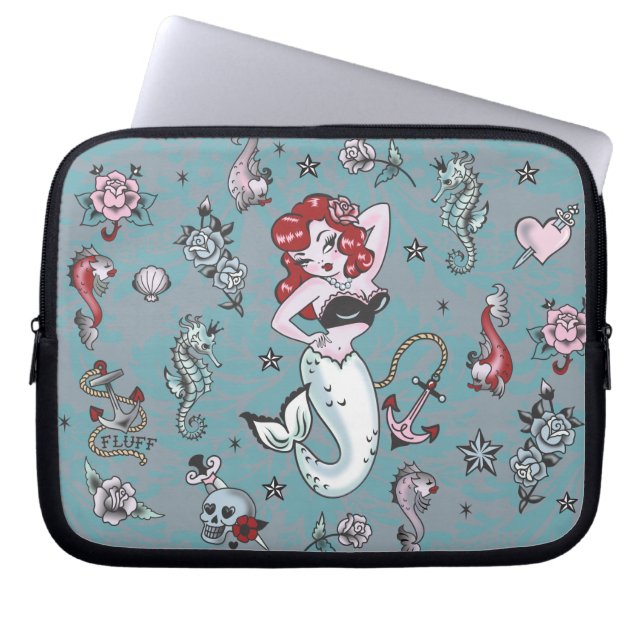 Fluff Molly Mermaid Laptop Bag Laptop Sleeve (Voorkant)
