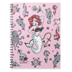 Fluff Molly Mermaid Notebook-roze Notitieboek
