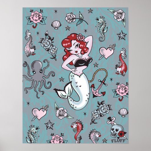 Fluff Molly Mermaid Poster (Voorkant)