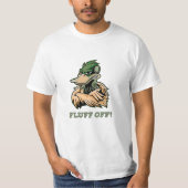 Fluff Off Funny Duck t-shirt design (Voorkant)