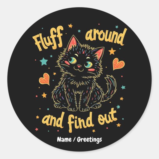 Fluff rond en ontdek de perfecte meme ronde sticker (Voorkant)