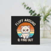 Fluff rond en Ontdek Grappige Retro Kat (Staand voorkant)