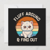 Fluff rond en Ontdek Grappige Retro Kat (Achterkant)