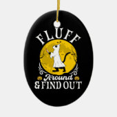 Fluff rond en ontdek Halloween Horror Cat Keramisch Ornament (Voorkant)