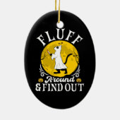 Fluff rond en ontdek Halloween Horror Cat Keramisch Ornament (Achterkant)