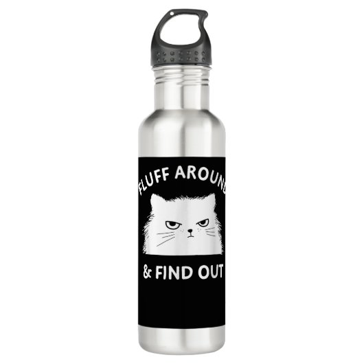 Fluff rond Funny Sarcastic Cat Lady Quote Humor Waterfles (Voorkant)